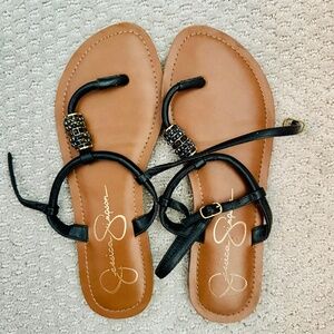 Jessica Simpson T Strap Flat Sandal Size 8M